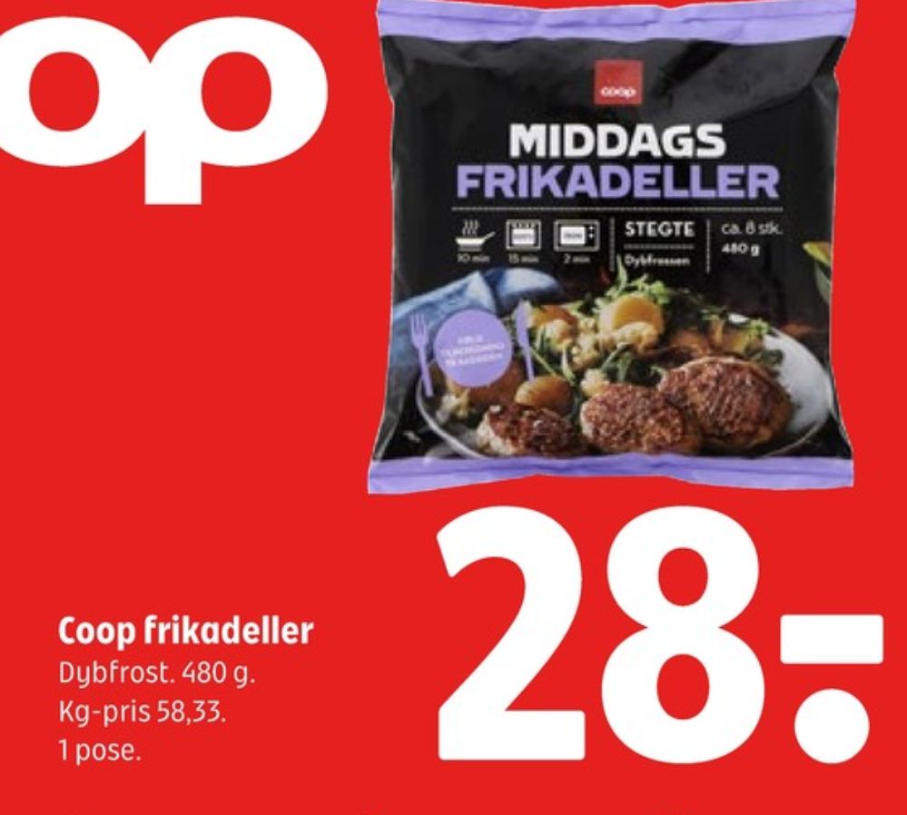 Coop, Middags Frikadeller