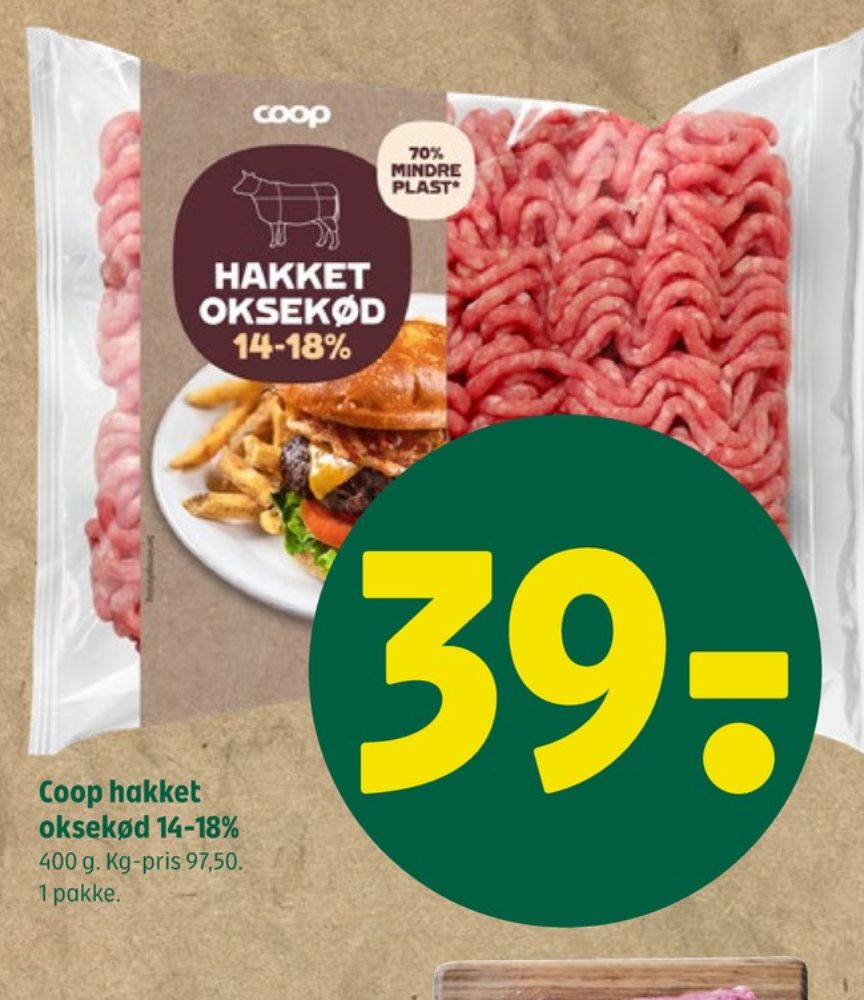 Coop, Hakket oksekød 14-18%