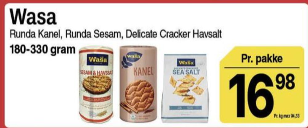 Wasa, Kanel knækbrød