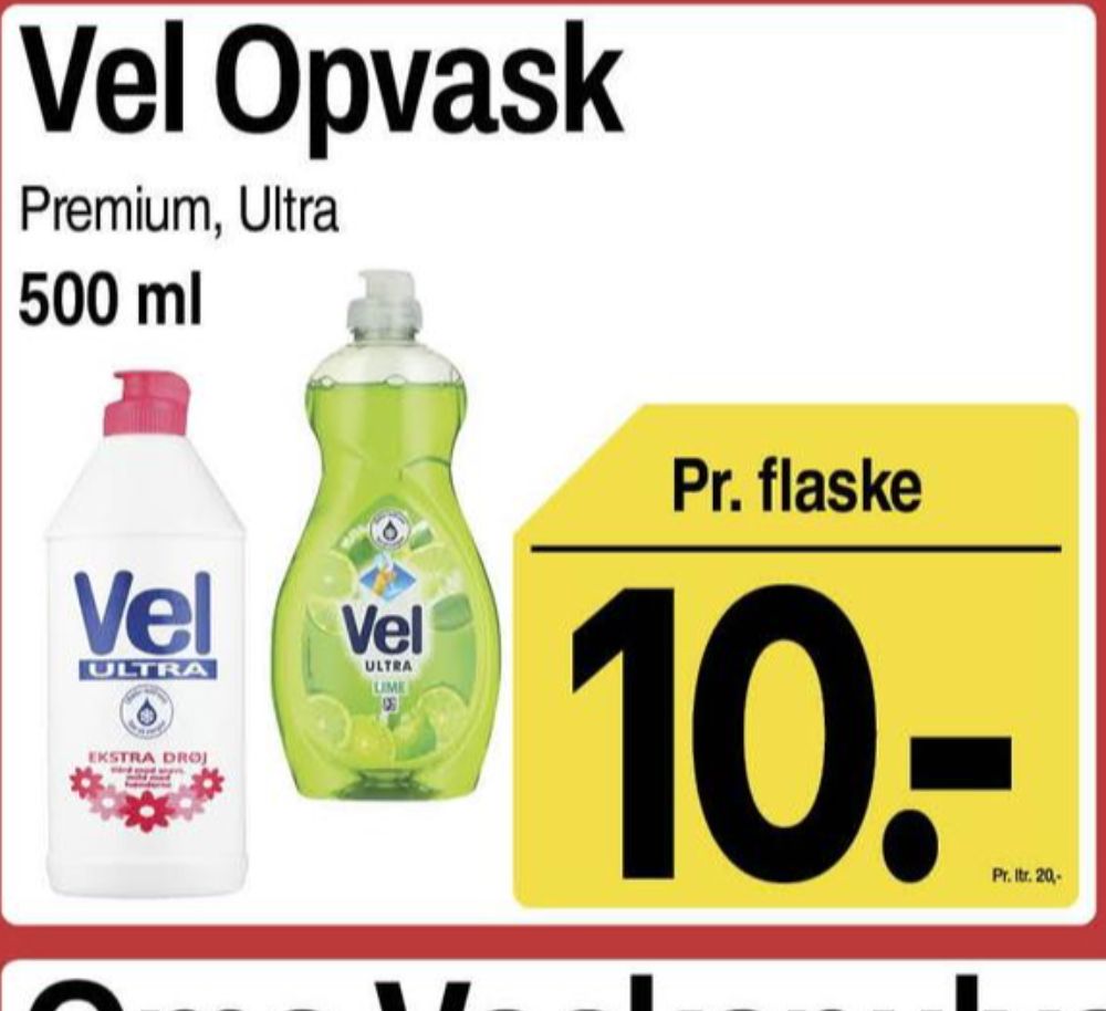 Vel, Opvaskemiddel