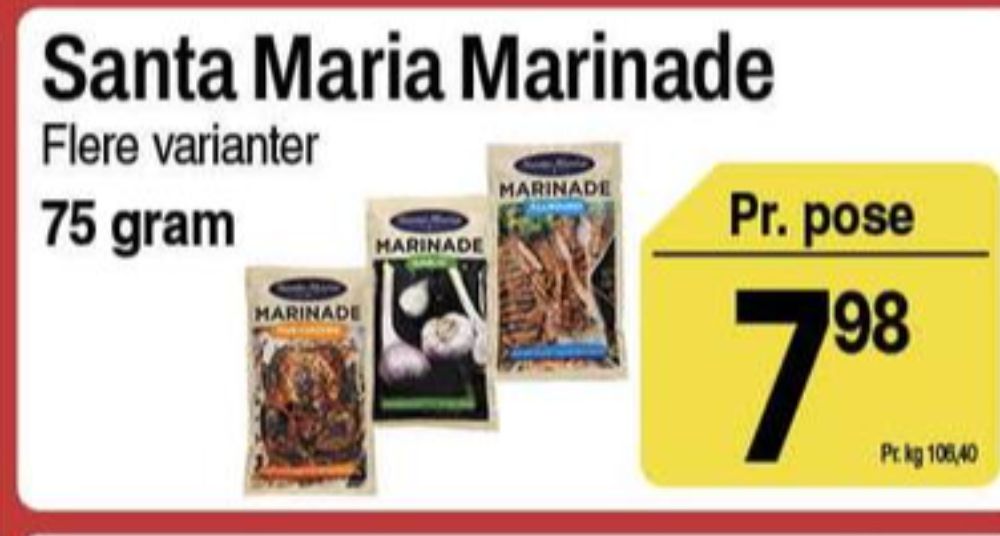 Santa Maria, Marinade