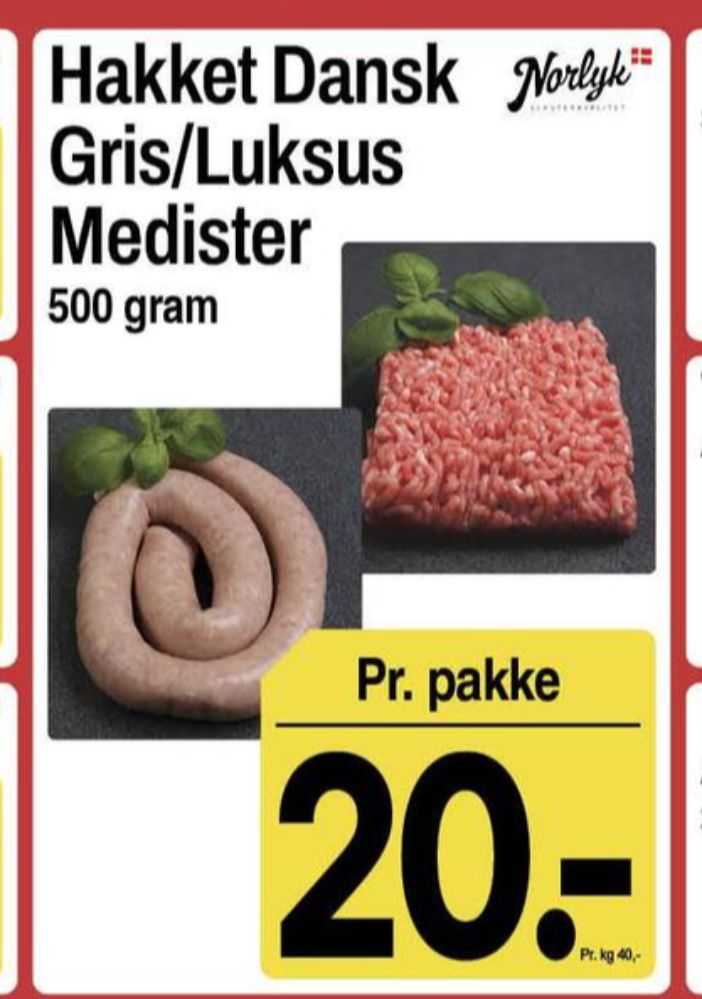 Norlyk Slagter, Hakket grisekød 8-12%