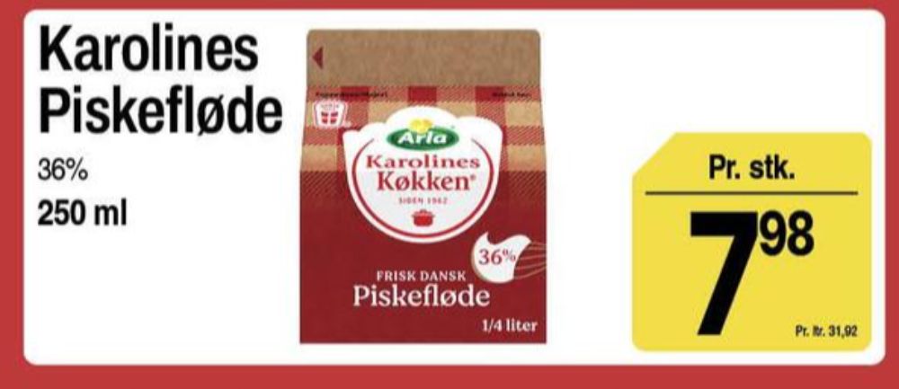 Karolines, Piskefløde 36%