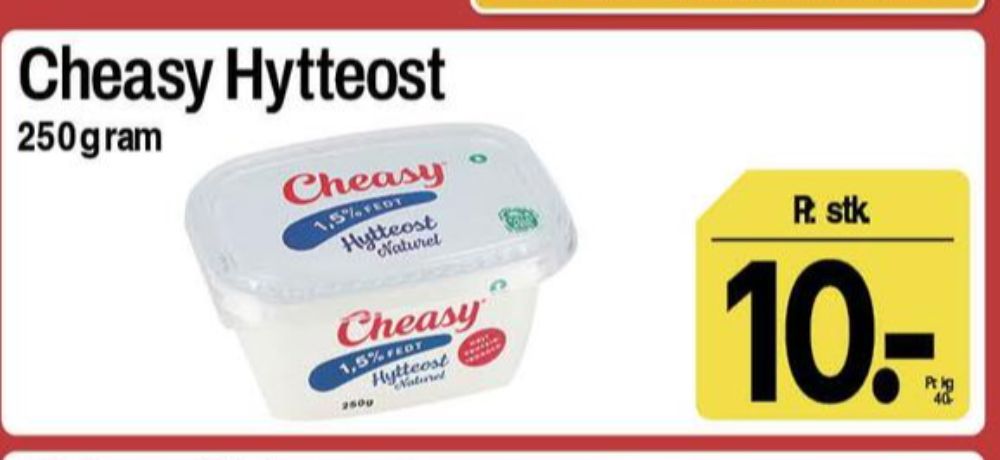 Cheasy, Hytteost naturel 1,5%