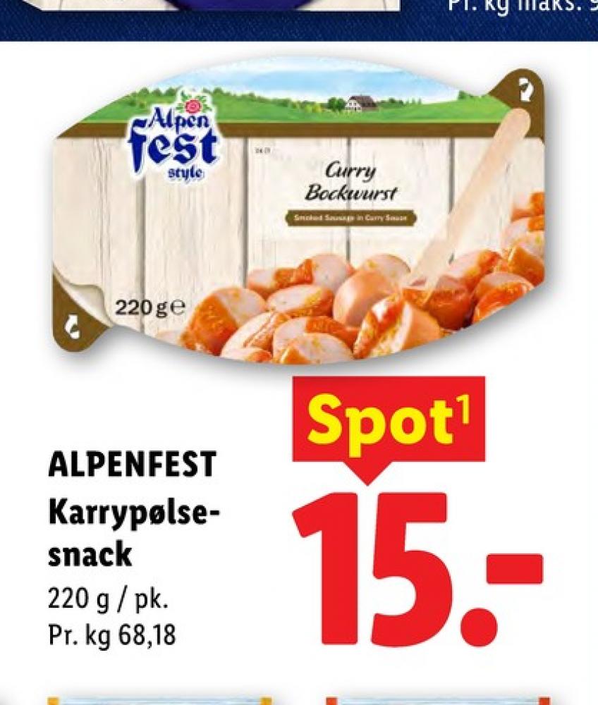 Alpenfest, Curry-Bockwurst