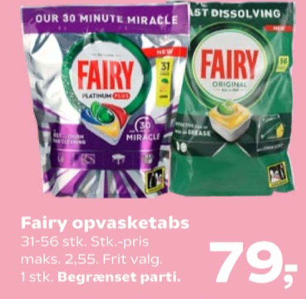 Fairy, Maskinopvask-tabs