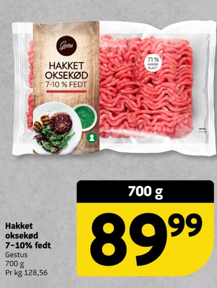 Gestus, Hakket oksekød 7-10%