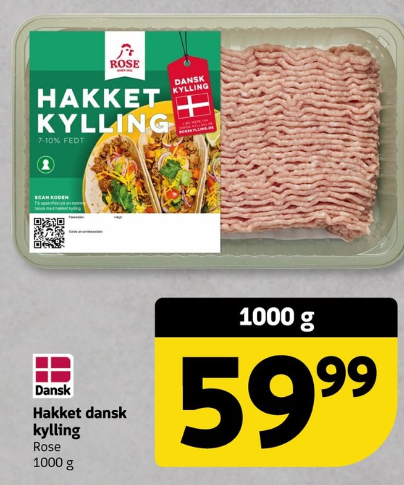 Rose, Hakket kylling 7-10%