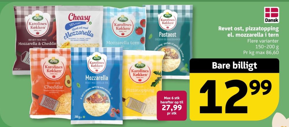 Karolines, Revet ost Pizzatopping
