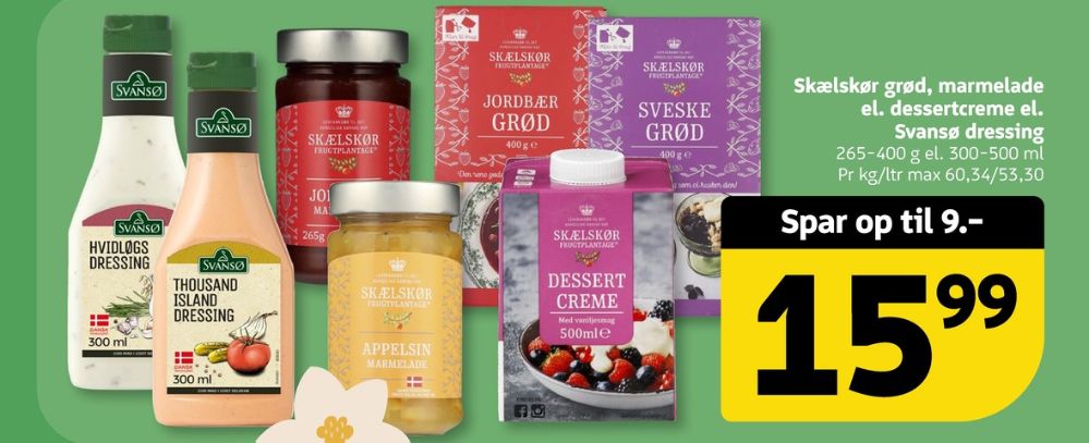 Skælskør Frugtplantage, Dessertsauce Flydende