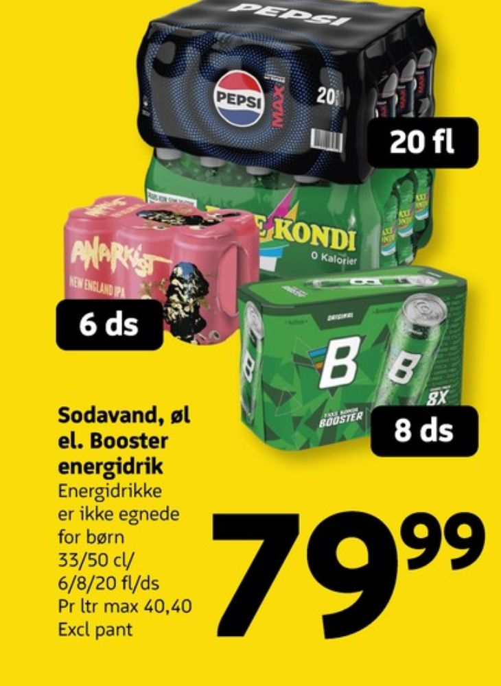 Faxe Kondi Booster Original, Energidrik 8 pk.