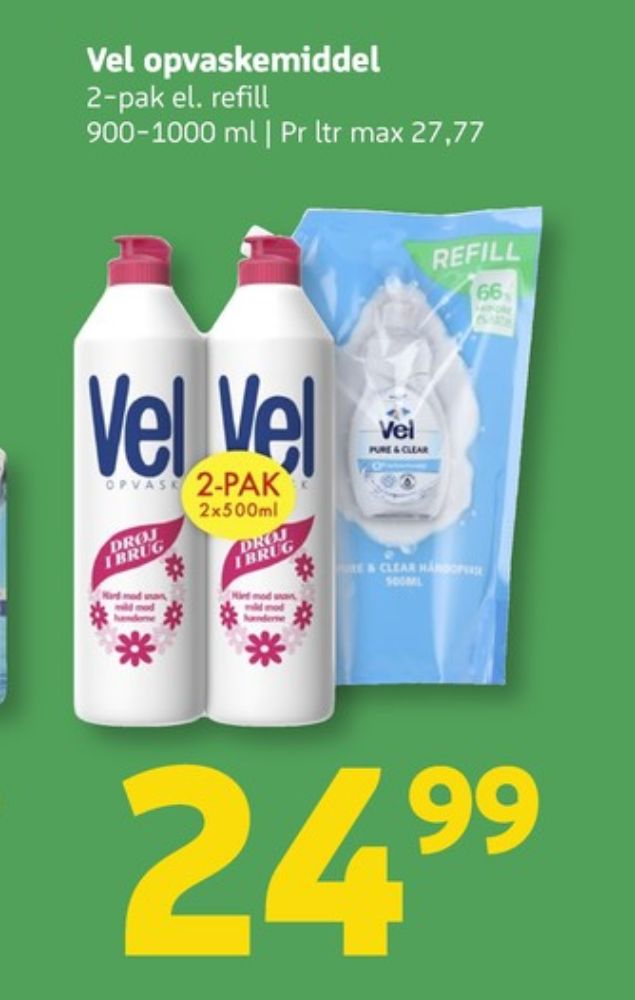 Vel, Opvaskemiddel