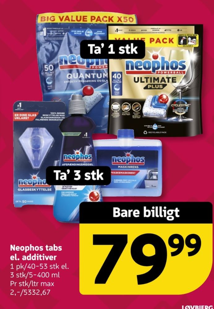 Neophos, Maskinopvask-tabs