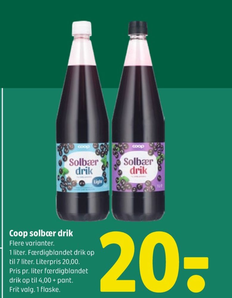 Coop, Solbær Light Frugtsaft