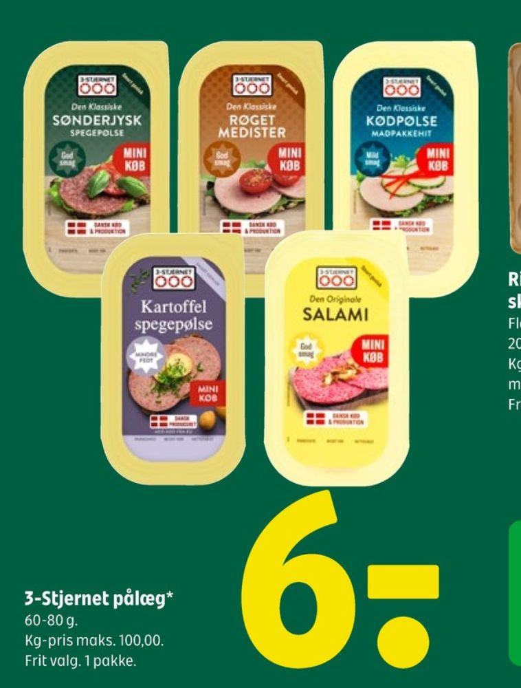 3-stjernet Gul bordpak, Kødpølse