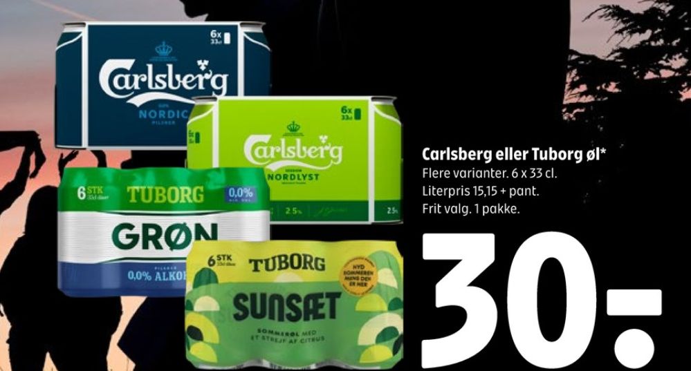 Carlsberg Nordic Pilsner, Øl - Alkoholfri 6 pk.