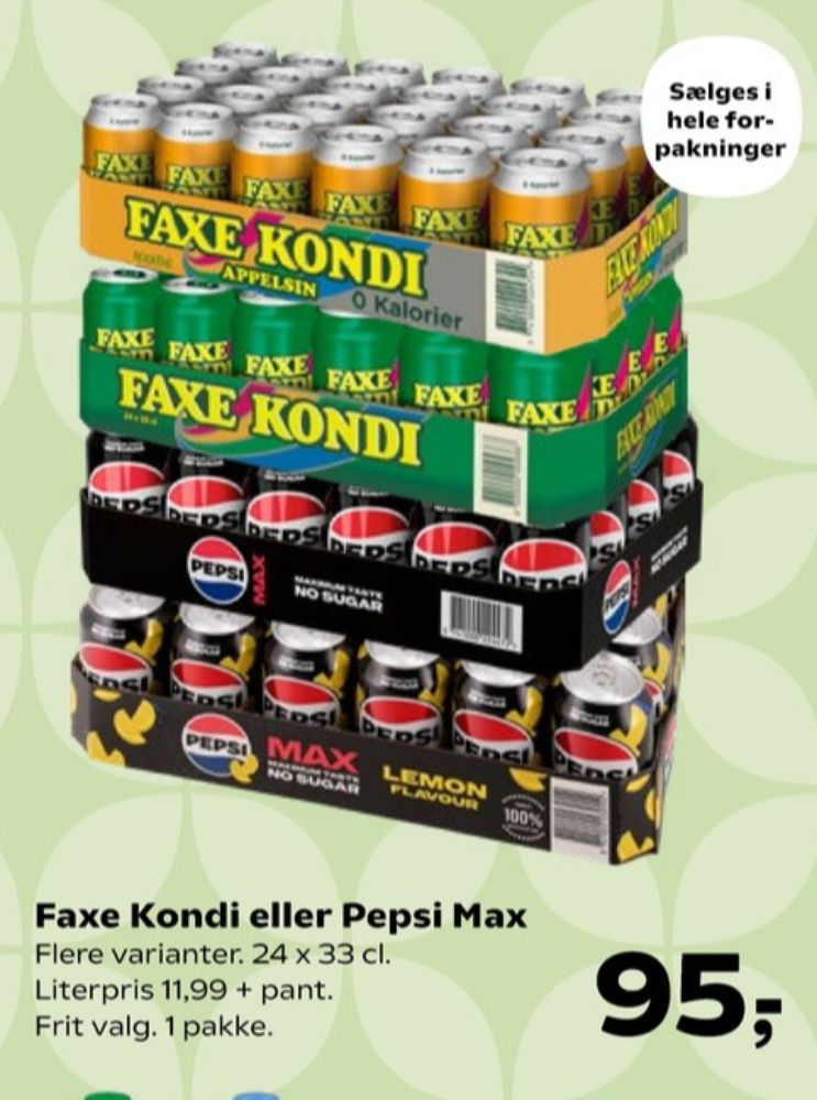 Faxe Kondi 0 Kalorier Appelsin, Appelsinsodavand 24 pk.