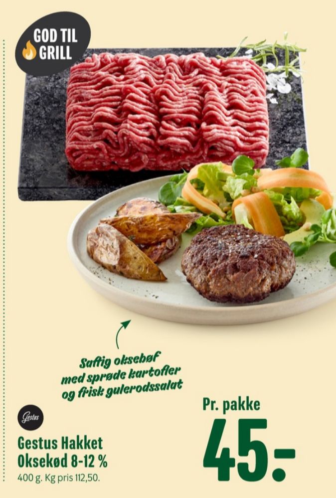 Gestus, Hakket oksekød 8-12%