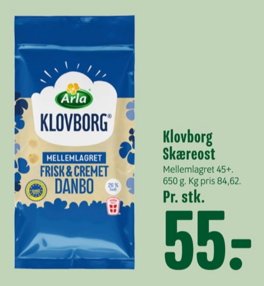 Klovborg, Skæreost Danbo Mellemlagret