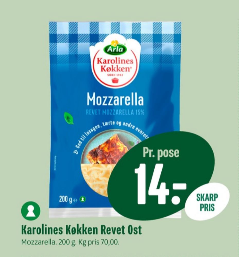 Karolines, Revet ost Mozzarella