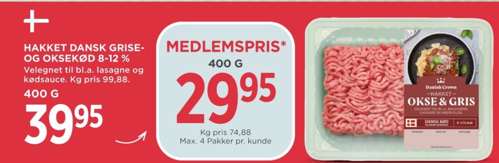 Danish Crown, Hakket gris og oksekød 8-12%