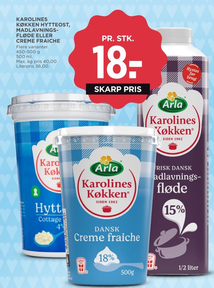 Karolines, Hytteost