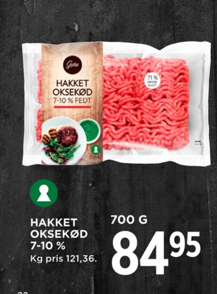 Gestus, Hakket oksekød 7-10%