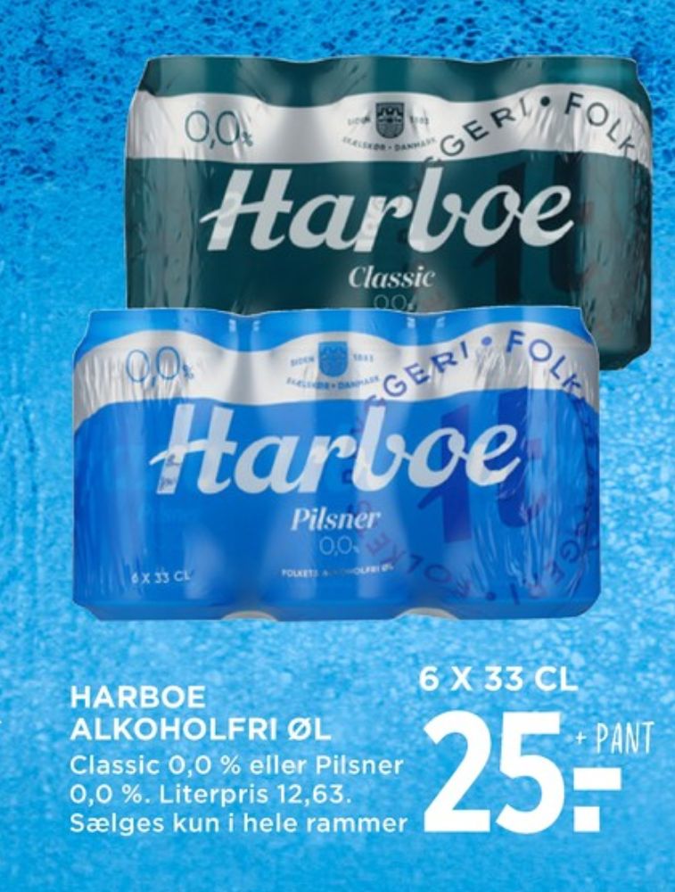 Harboe Pilsner 0,0%, Øl - Alkoholfri 6 pk.