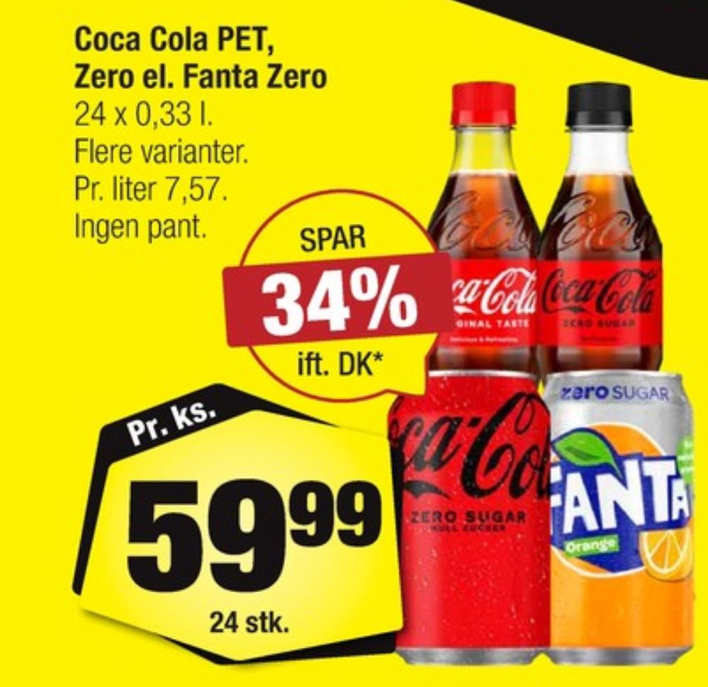 Fanta Zero, Appelsinsodavand 24 pk.