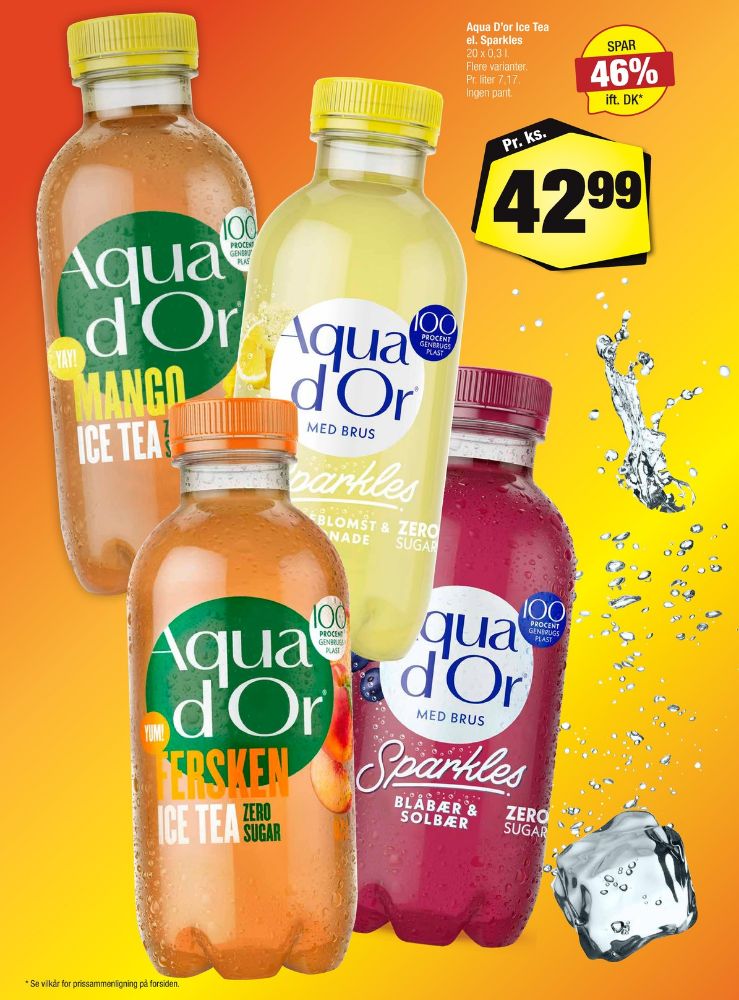 Aqua d'Or Sparkles, Mineralvand med brus blåbær og solbær 20 pk.