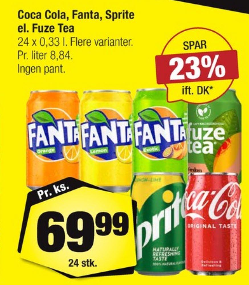 Fanta Orange, Appelsinsodavand 24 pk.
