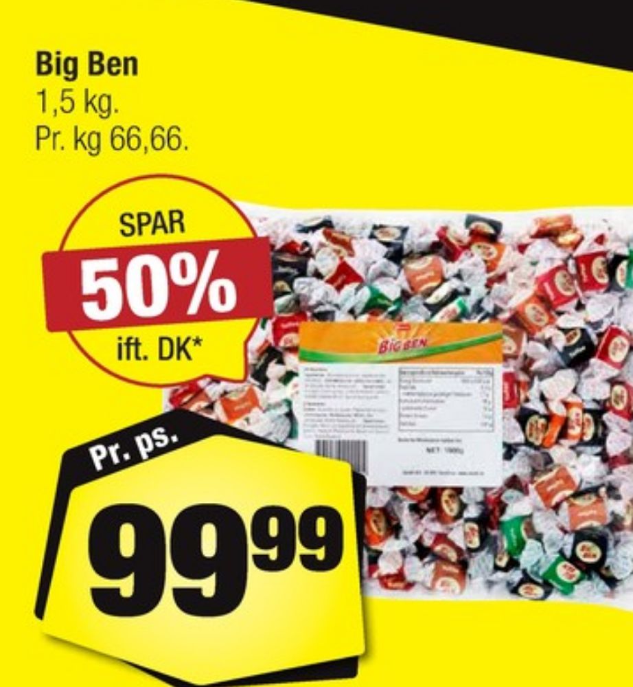 Carletti Big Ben, Karameller Blandede