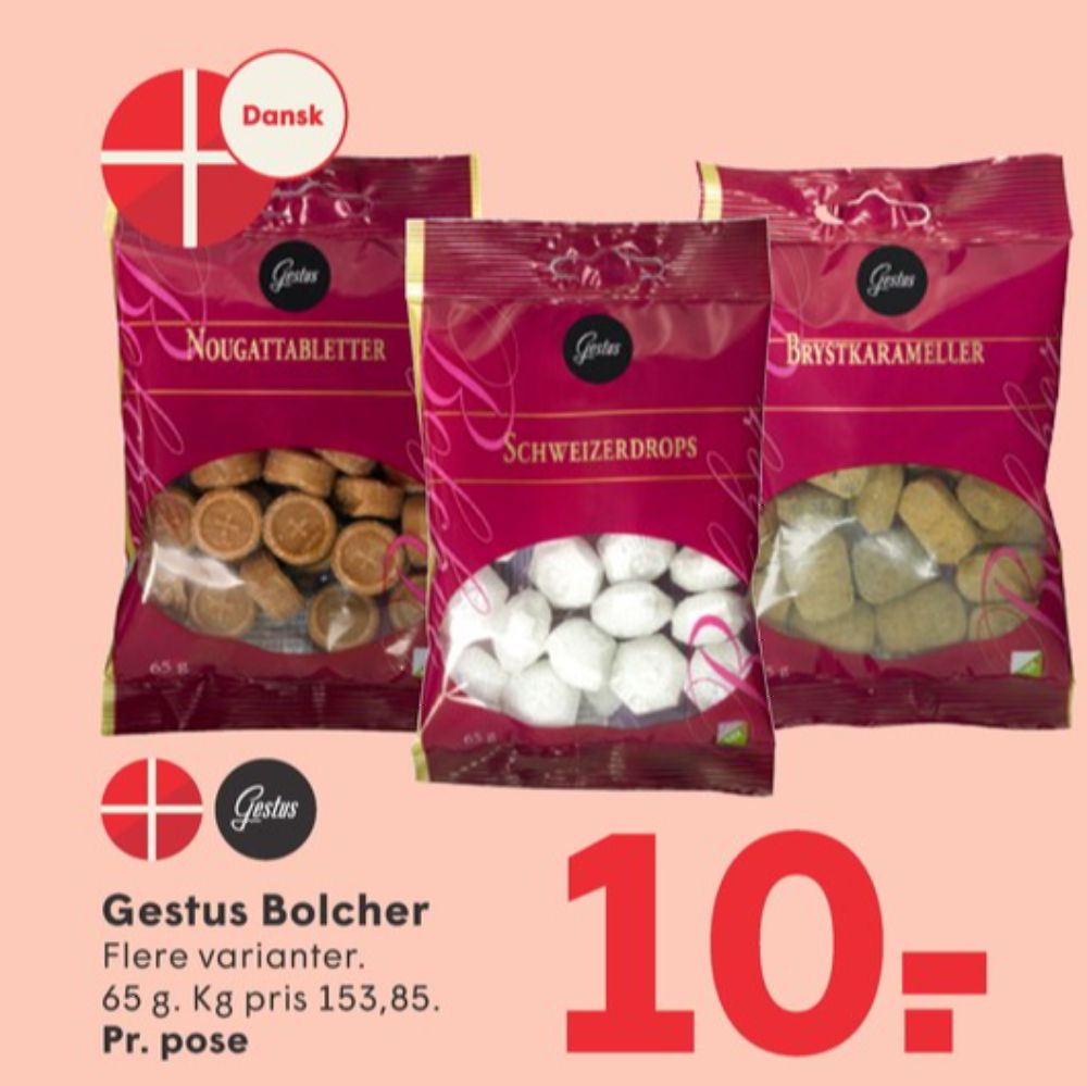Gestus, Bolsjer Nougattabletter