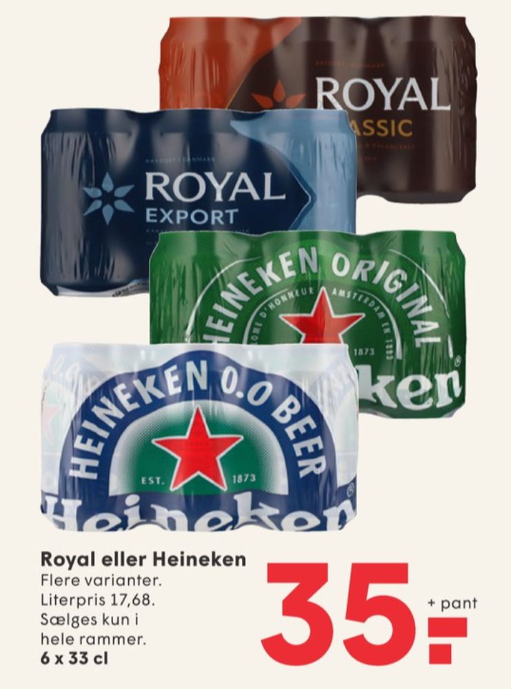 Heineken 0,0, Øl - Alkoholfri 6 pk.