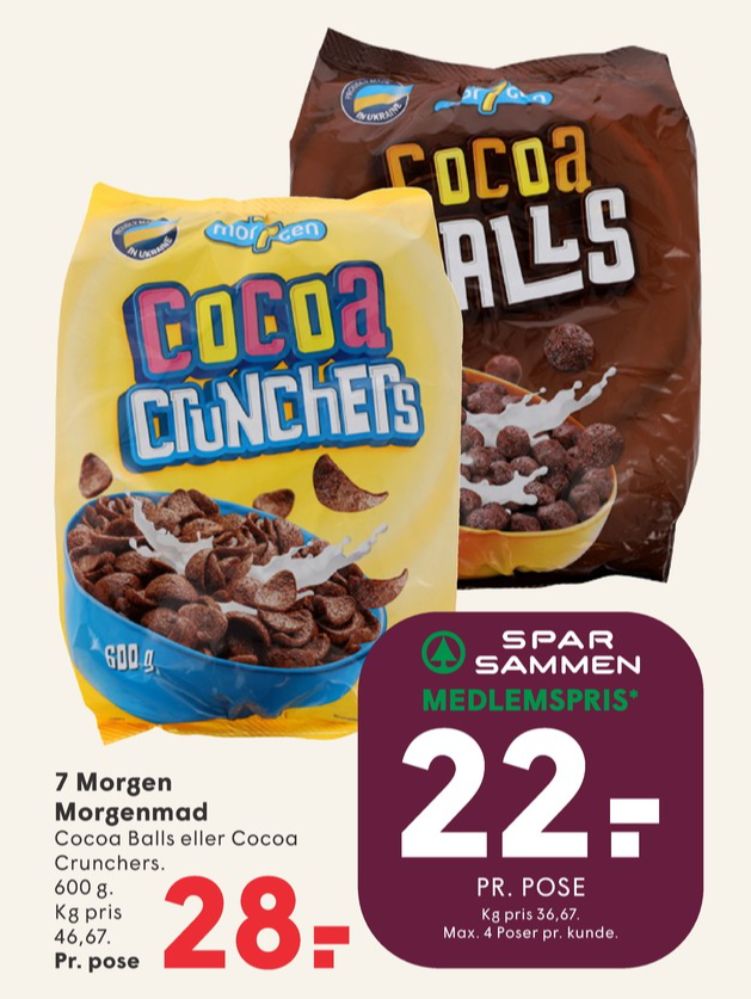7-Morgen Cocoa Crunchers, Morgenmadsprodukt