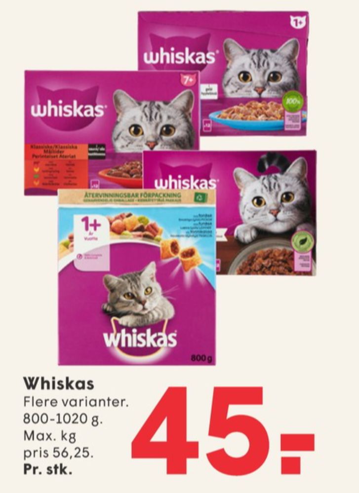 Whiskas, Kattefoder