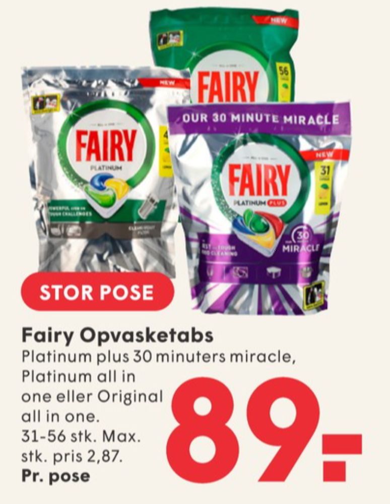 Fairy, Maskinopvask-tabs