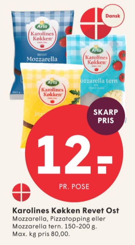 Karolines, Revet ost Mozzarella