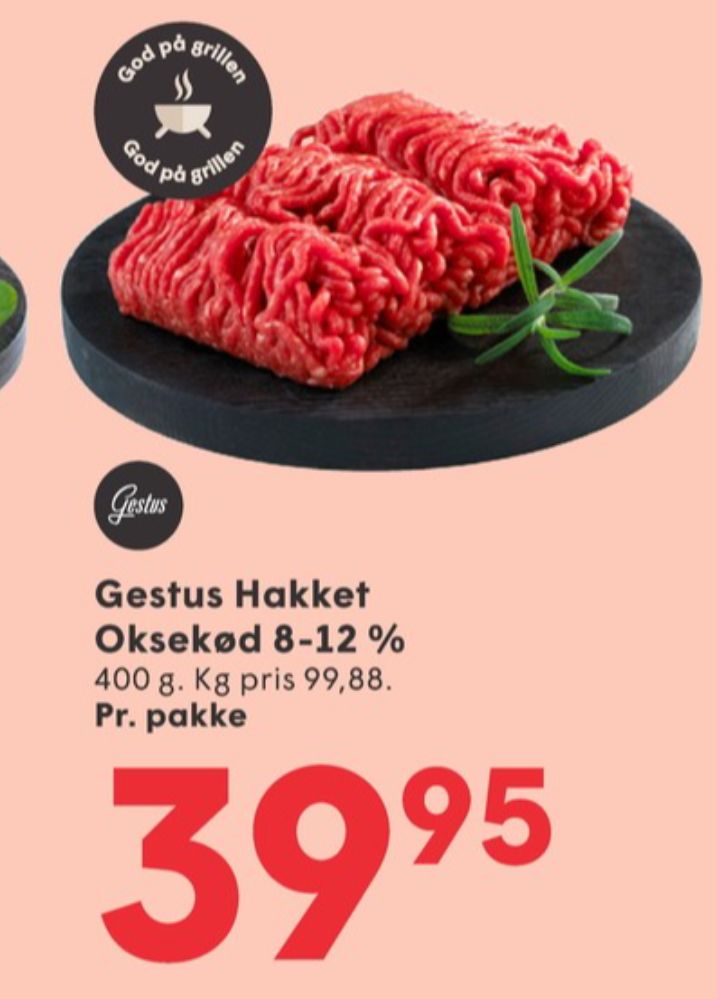 Gestus, Hakket oksekød 8-12%
