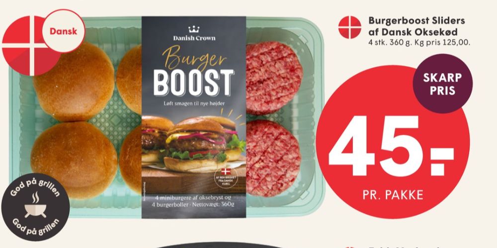 Danish Crown Burger Boost, Hakkebøffer Sliders