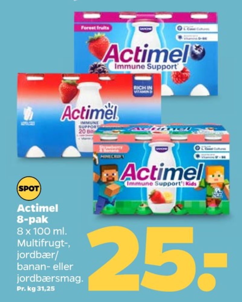 Danone Actimel, Drikkeyoghurt Jordbær & Banan