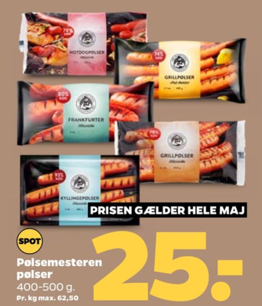 Pølsemesteren, Hotdogpølser