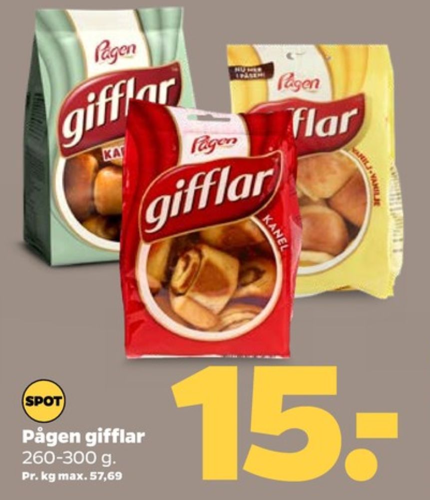 Pågen, Gifflar kanel