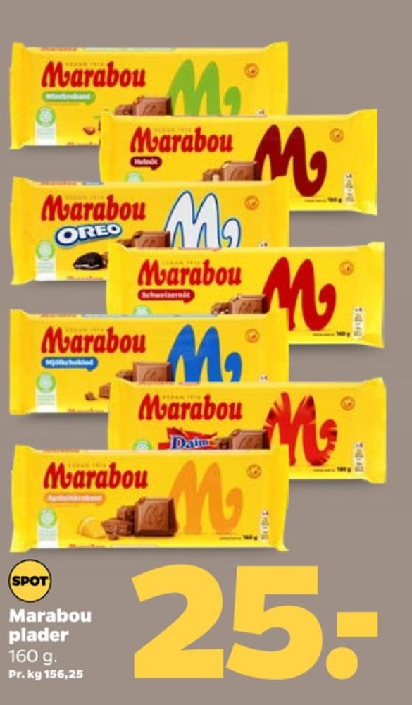 Marabou, Chokoladeplade Mint Krokant