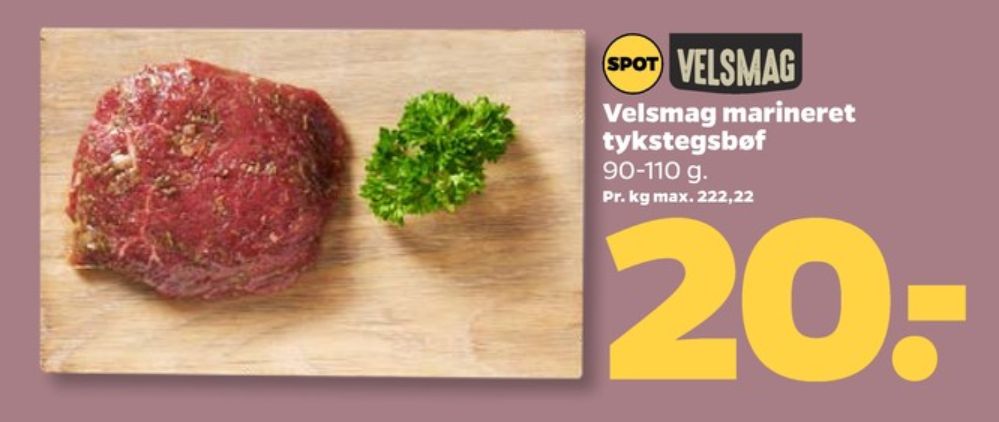 Velsmag, Oksetykstegsbøffer