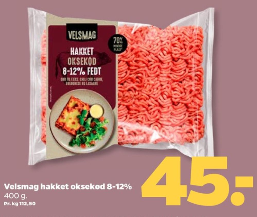 Velsmag, Hakket oksekød 8-12%