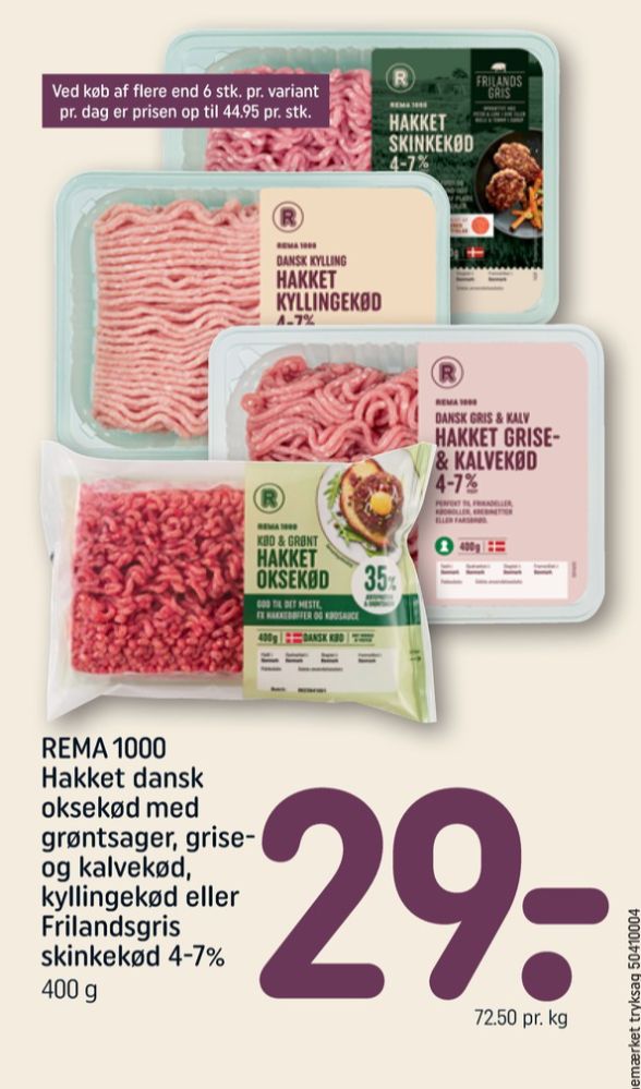 Rema 1000, Hakket Okse og Grønt 35%
