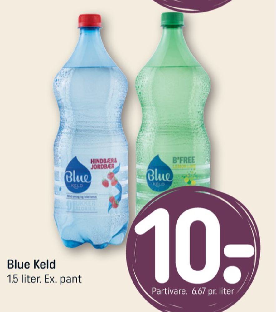 Blue Keld Hindbær & Jordbær, Mineralvand med brus, hindbær og jordbær