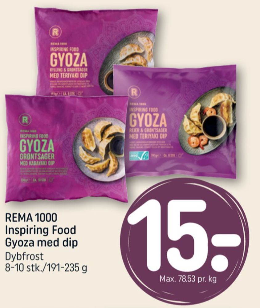 Rema 1000 Inspiring food, Gyoza med Rejer