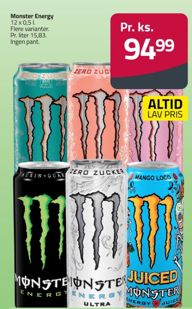 Monster Ultra Energy, Energidrik 12 pk.